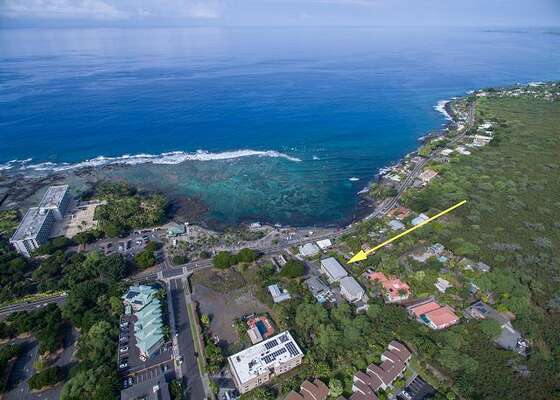 Makai Suite is located on the 2nd floor of this complex (as seen from an aerial view above).