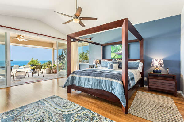 Master bedroom with king-sized Bed and lanai access.