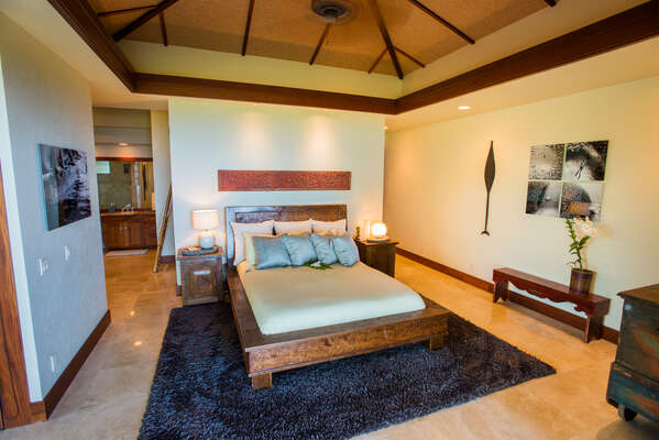 Master Bedroom in this home for rent Kailua Kona HI.