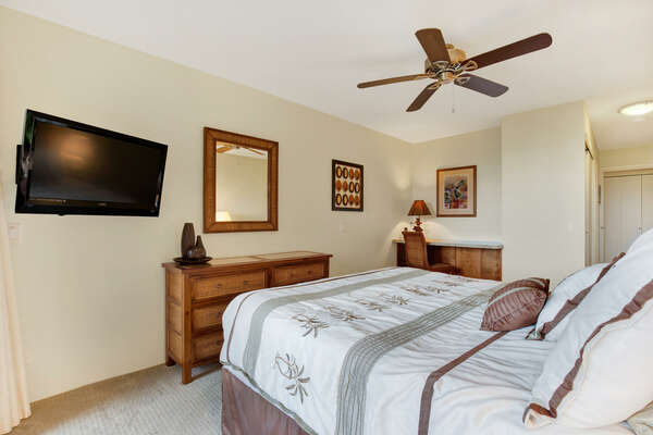 Master Bedroom with Queen Bed and Large Flat Screen TV