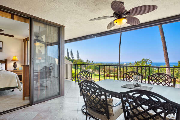 Outdoor Dining with Fabulous Views at our Kona Hawaii Villa Rental