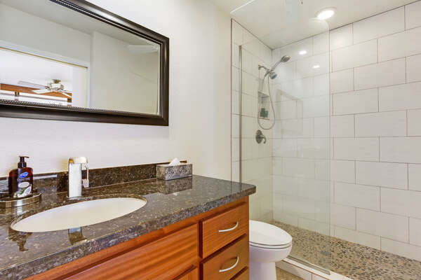 Primary Bathroom with Tiled Walk In Shower at Country Club Villas 302