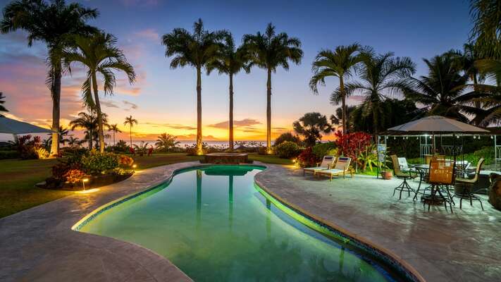 Gorgeous sunsets from your tropical outdoor oasis.