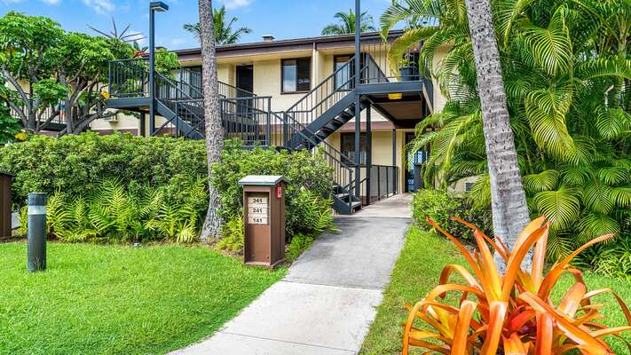 Walk-way to unit #241 - no stairs to Country Club Villas 241
