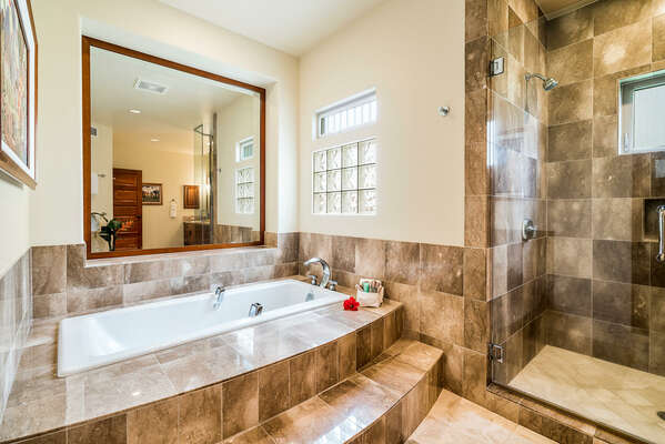 Bathroom with Soaking Tub and Walk-in Shower