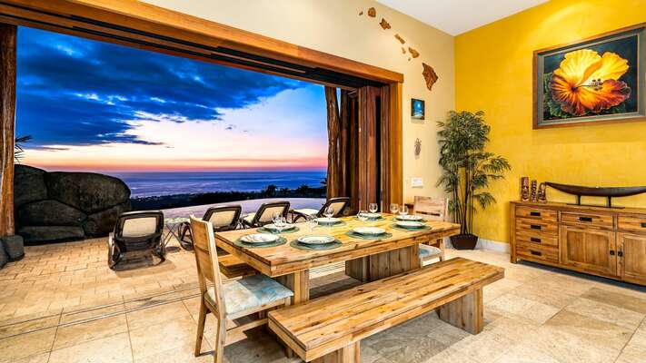 Living Area and Dining Area of this Kona Hawaii vacation rental.