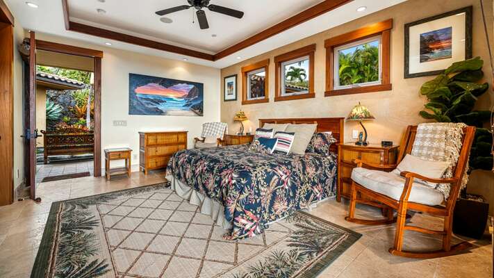 Junior Suite 1 with King Bed, Flat Screen TV and Lanai.