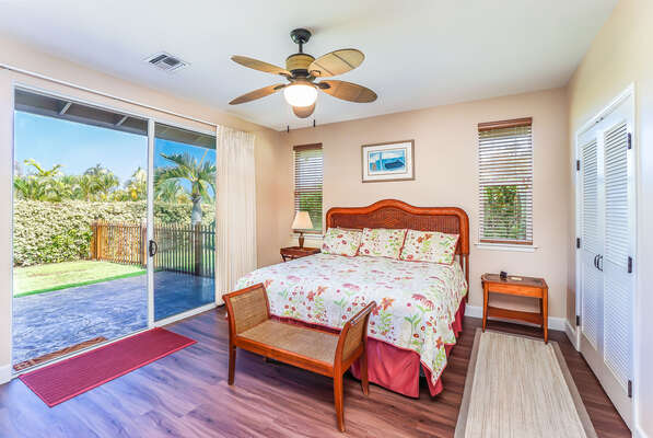 Primary Bedroom with King Bed and private lanai