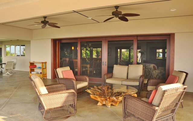 Outdoor Sofas, Chairs on the Covered Lanai