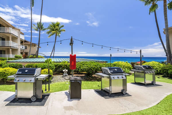 Sea Village barbecue area near oru kona hawaii vacation rentals