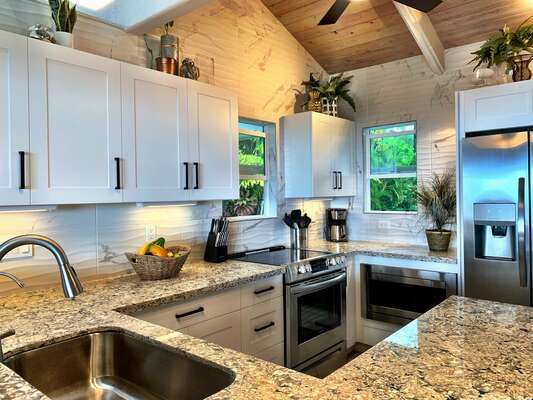 Kitchen with Views to the Ocean, Refrigerator and Coffee Maker