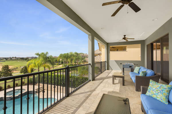 The balcony provides a great space to hangout whilst enjoying the Florida sun