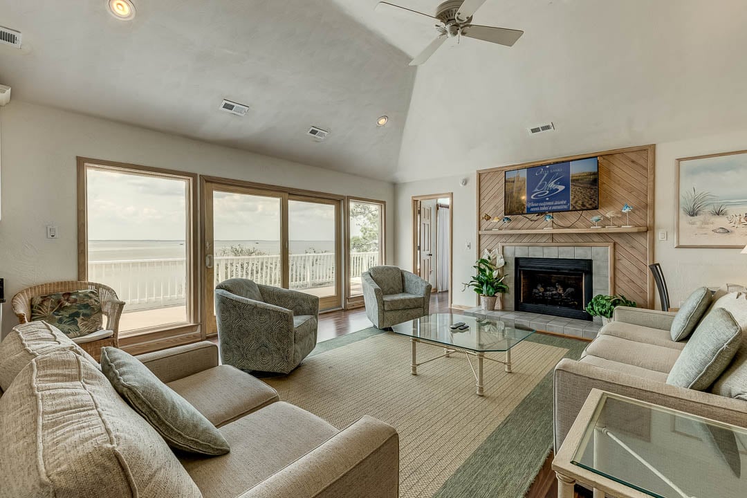Top-Level Living Room with Deck Access