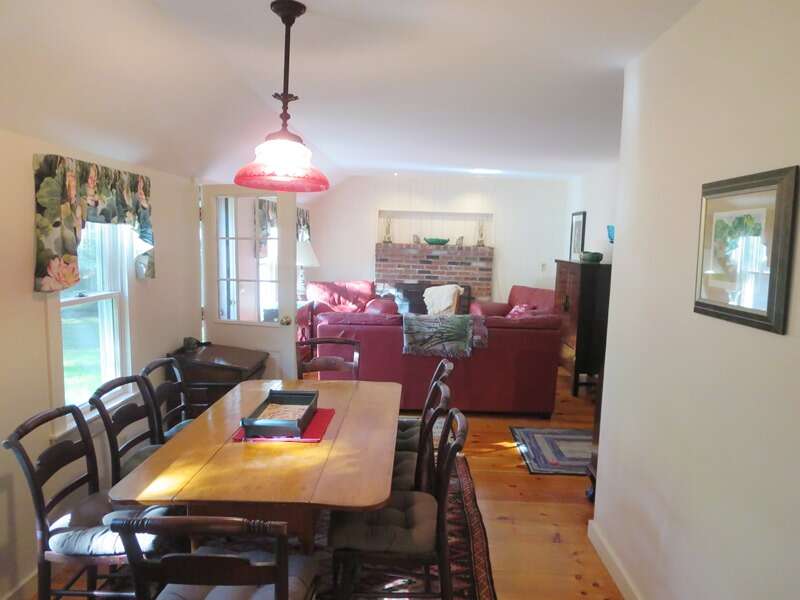 The dining table seats 8 comfortably -  19 Old Cart Way -Chatham- Cape Cod -New England Vacation Rentals