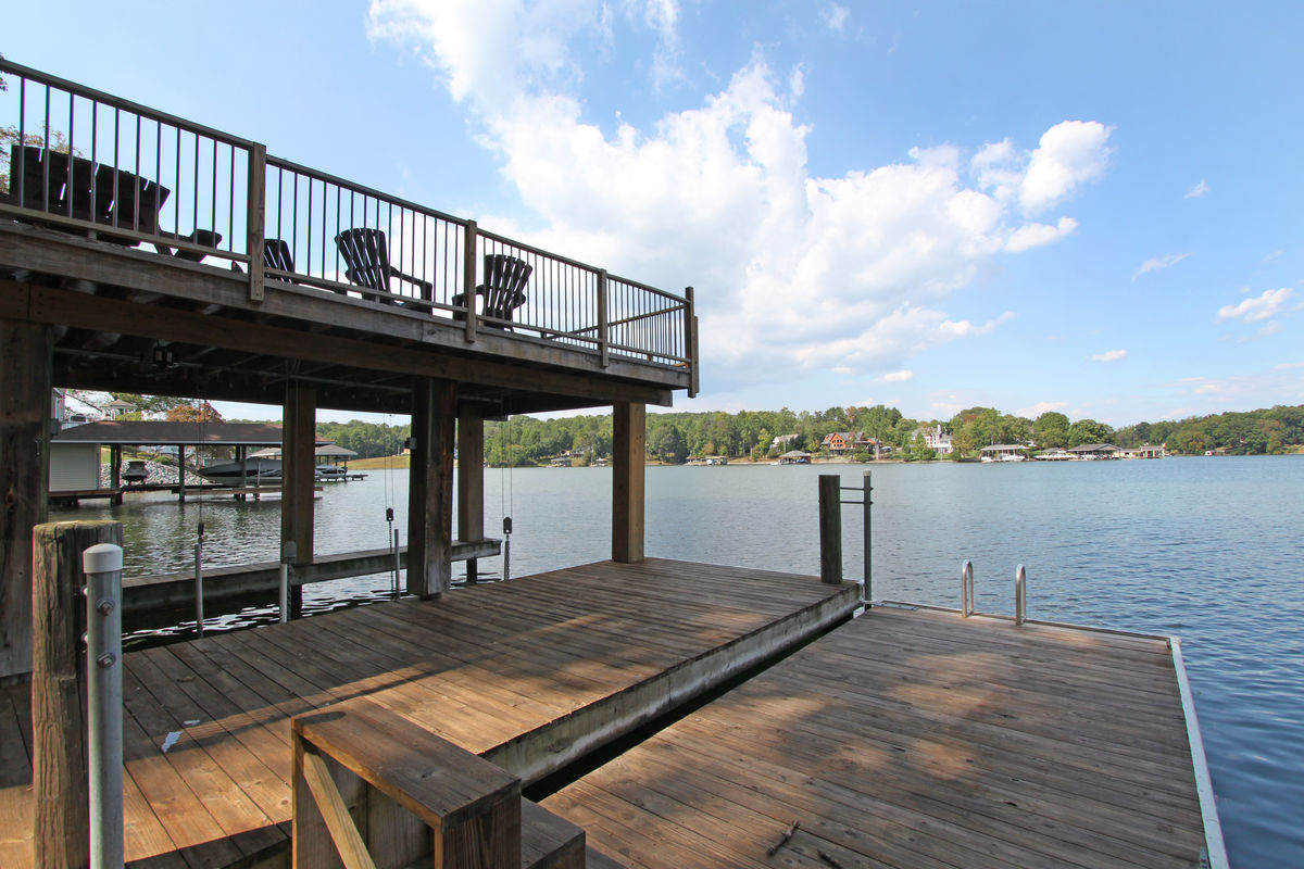 Decks and dock of this home.
