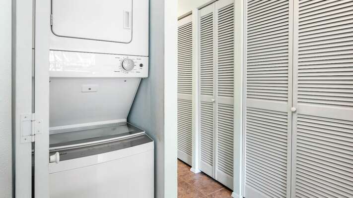 In-unit washer & dryer for added convenience. Pack light!