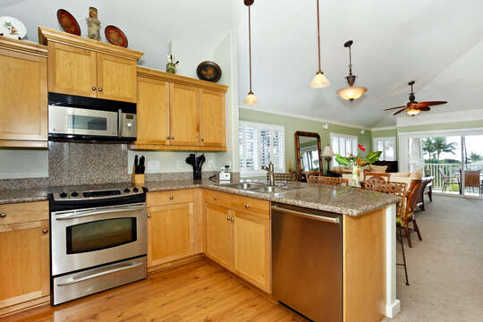 Large, Fully Equipped Kitchen in our Oahu Vacation Rental