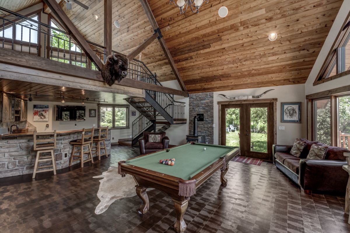 Pool Table, Full Bar, HDTV, Fireplace, Ski Slope Views, Outdoor Access.