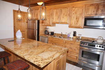 Kitchen with new appliances, granite