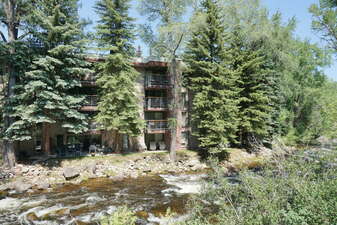 Condo backing to the Roaring Fork River