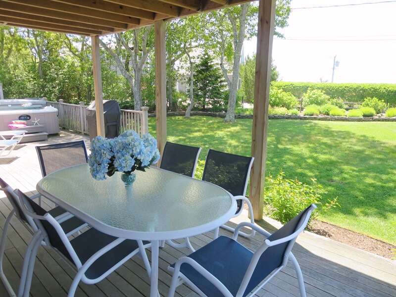 Plenty of outdoor furnishings and a gas grill - 24 Sea Mist Lane Chatham Cape Cod New England Vacation Rentals