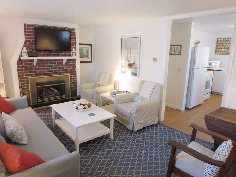Flat screen TV over the fireplace - 41 Whip O Will Harwich Cape Cod - New England Vacation Rentals
