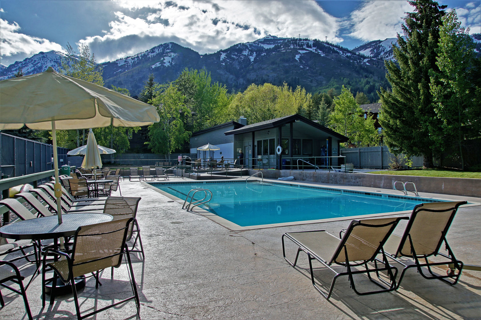 Mountain views from the pool area