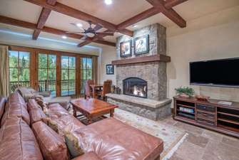Family Room with Gas Fireplace and Flat Screen TV