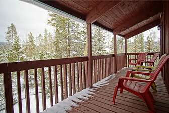Covered deck with views off Bedrooms 2 and 3