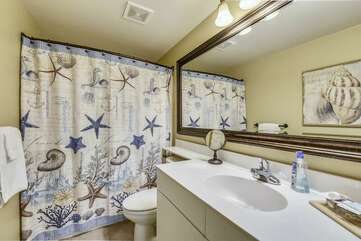 Master bathroom with shower / tub combo