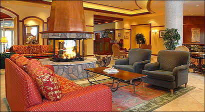 The Beautiful Lobby and Octagonal Fireplace
