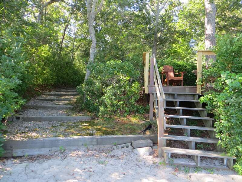 Steps from deck to sandy beach area on Long Pond! 160 Long Pond Drive Harwich Cape Cod - New England Vacation Rentals
