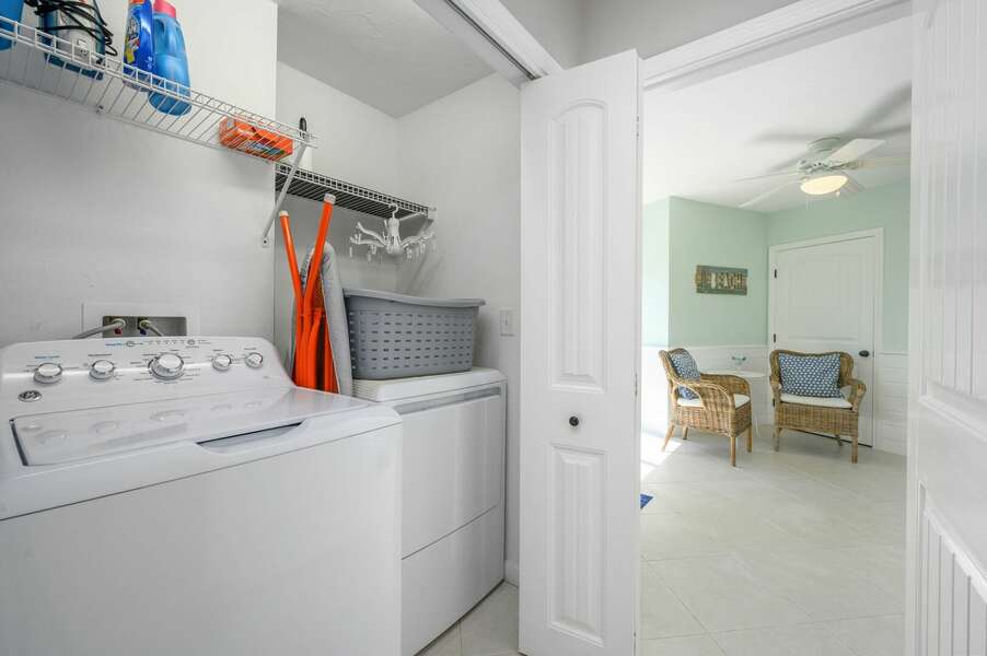 Laundry area conveniently located off of side entry and near the main level bathroom - 9 Wilfin Road South Yarmouth Cape Cod - Four Shore - NEVR