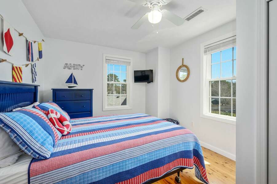 Second floor bedroom with Double sized bed and flat screen TV - 9 Wilfin Road South Yarmouth Cape Cod - Four Shore - NEVR