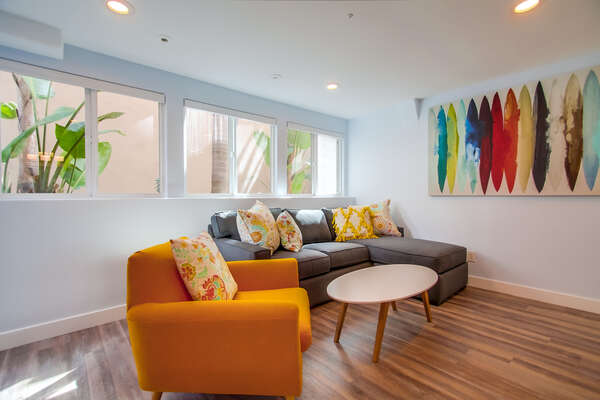 Family Room on the First Floor of our Mission Beach San Diego Rental