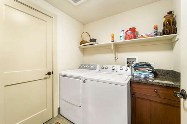Full-sized washer & dryer in the unit