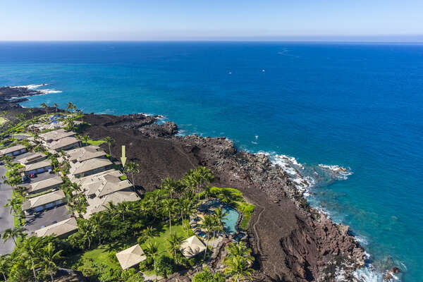 Location of this Kona Hawaii vacation rental, Hali'i Kai 15F