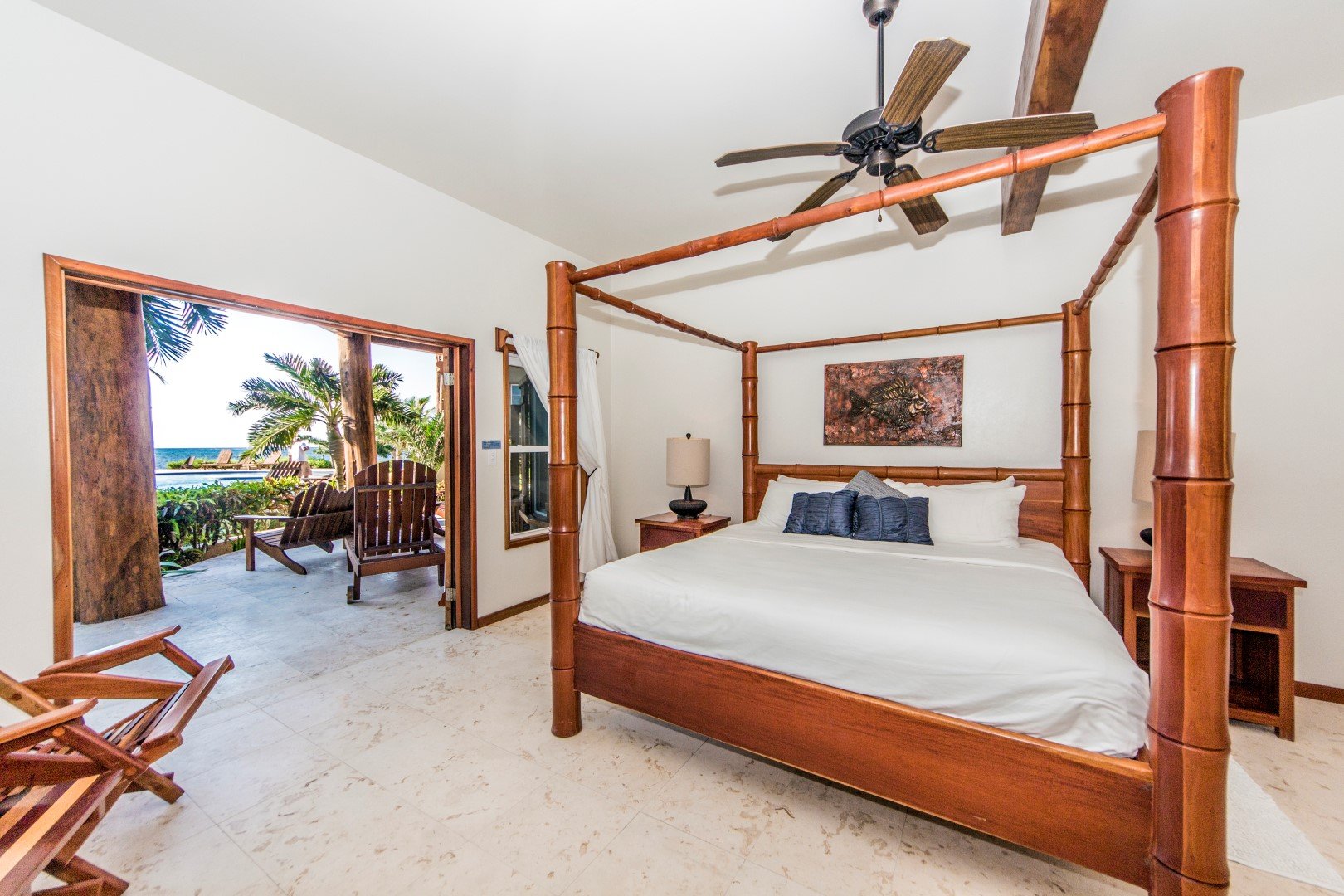 Indigo Belize 3A Master Bedroom with veranda door access
