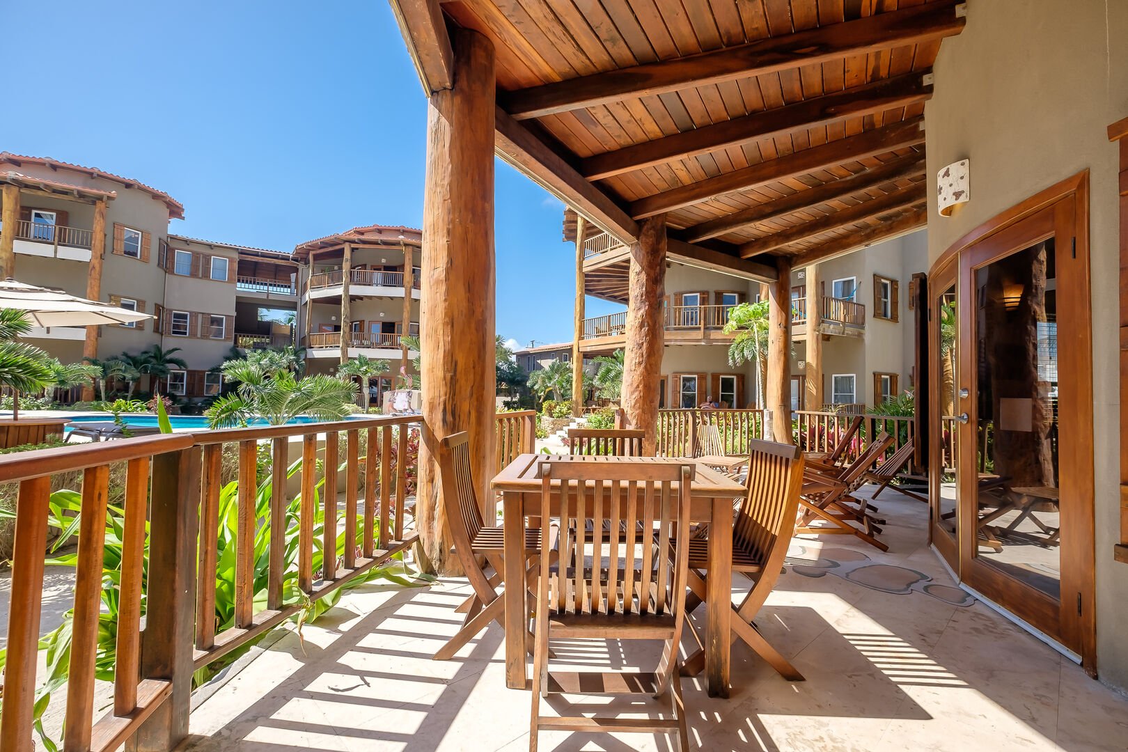 Indigo Belize 4A veranda with easy pool and beach access