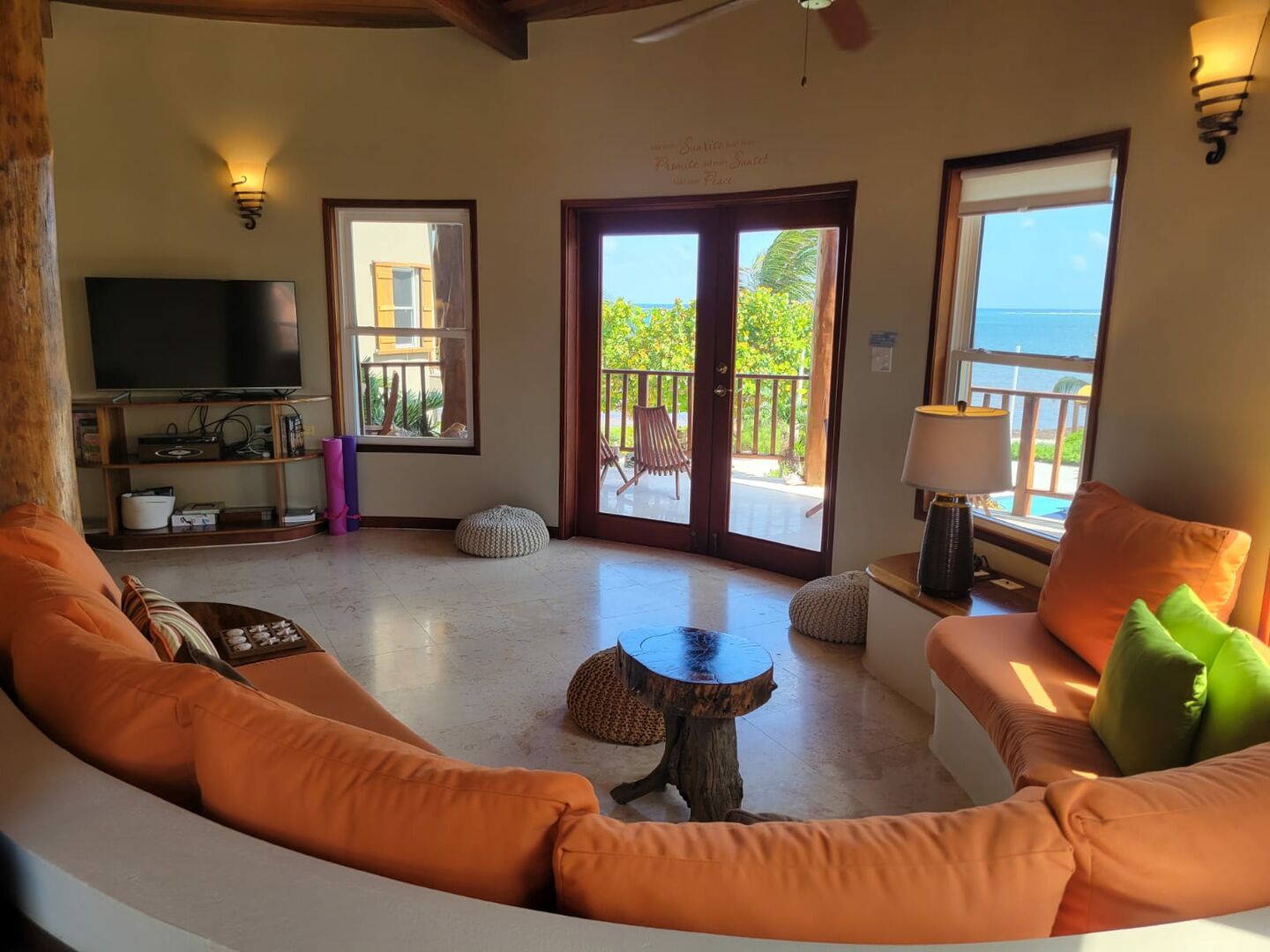 Living room with reef view