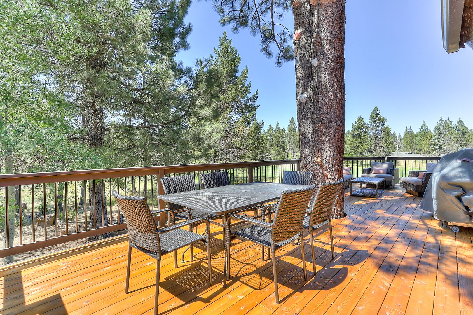 Deck with BBQ and seating - overlooking golf course