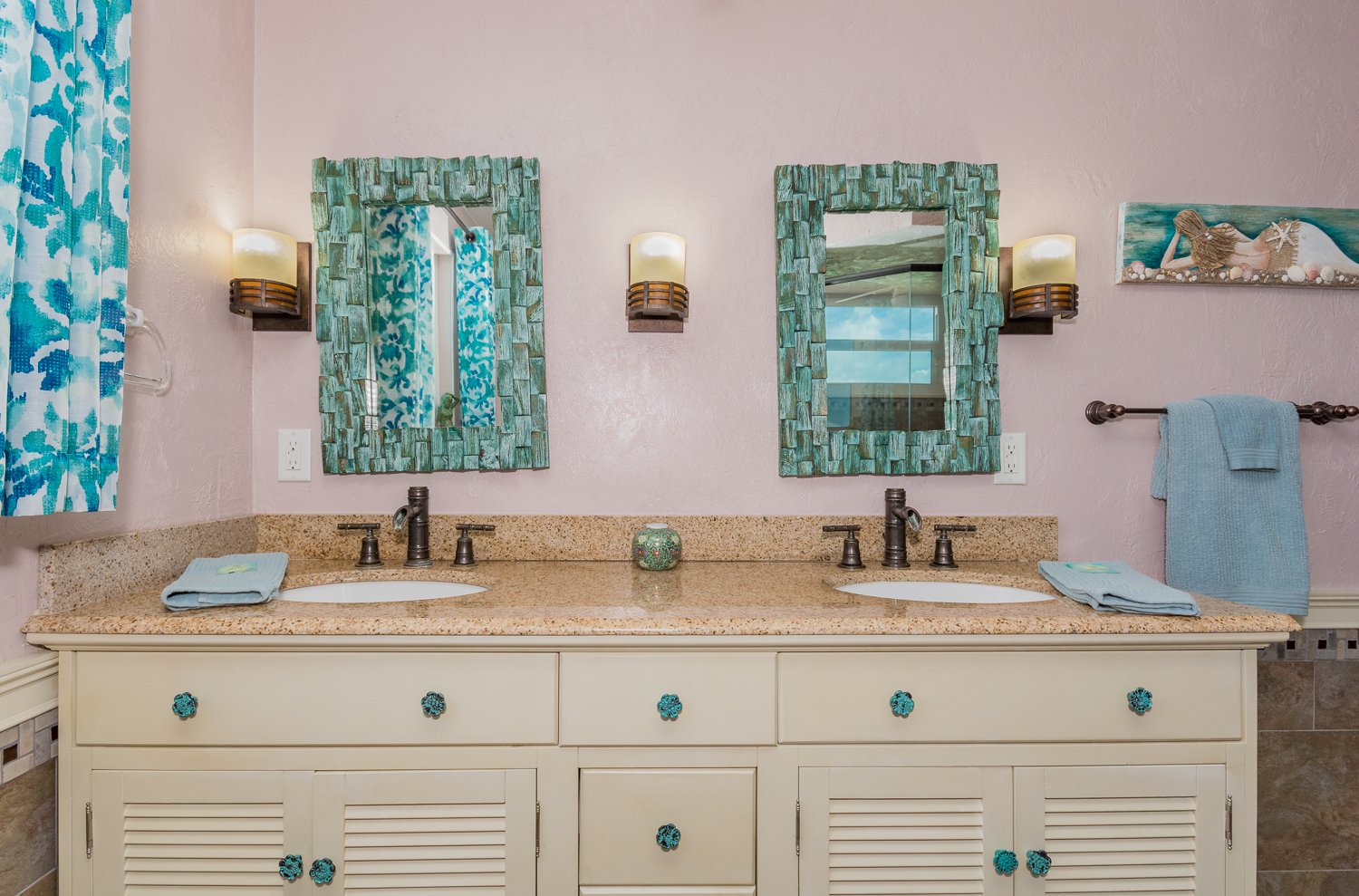 Master bath with double sinks.