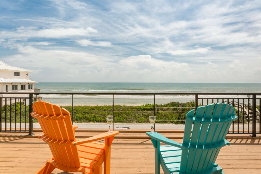 Ocean front view from this New Smyrna Vacation Home.