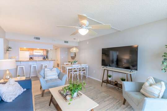 Open concept beach inspired condo for your next family vacation
