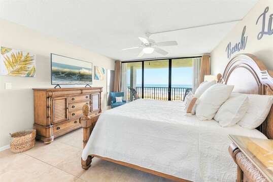 Hear the sound of the waves on the beach from your king bed! Master bedroom also has TV, ensuite and walk in closet
