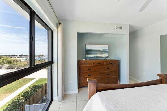 Guest bedroom with view of the ocean