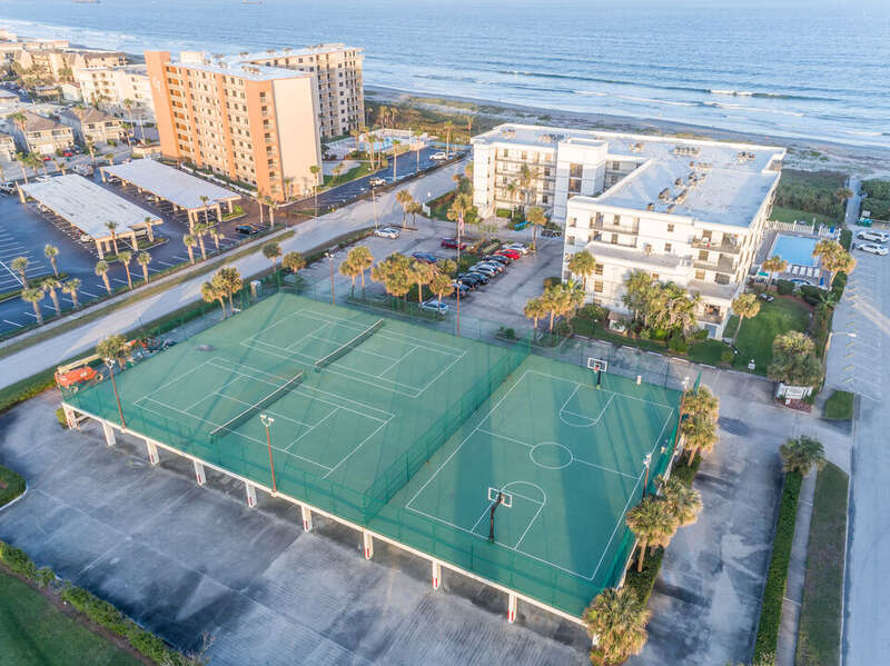 Overhead look at Cape Winds Resort - Tennis Courts, Basketball Courts, Pool, Hot Tub, Sauna