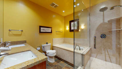Master Ensuite w/ Jetted Tub, Walk In Shower & Heated Flooring