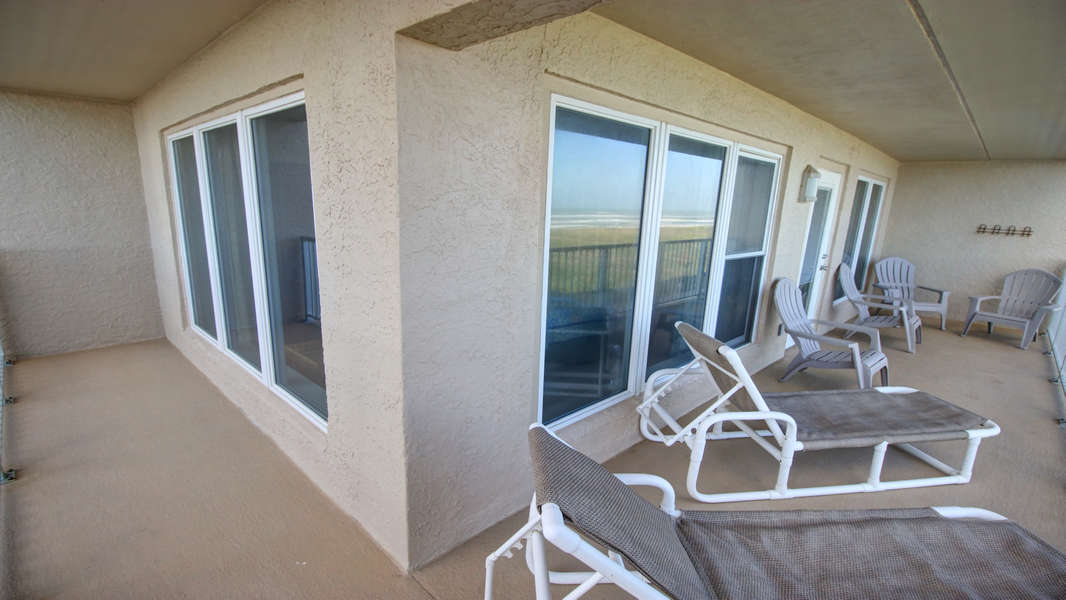 Large rap around balcony.  Windows lead into master bedroom. Watch the sunrise from bed.