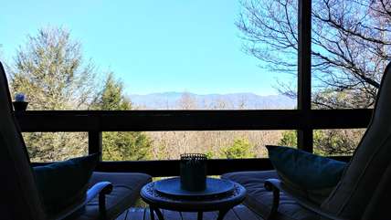 Patio with Great Smoky Mountains Views!